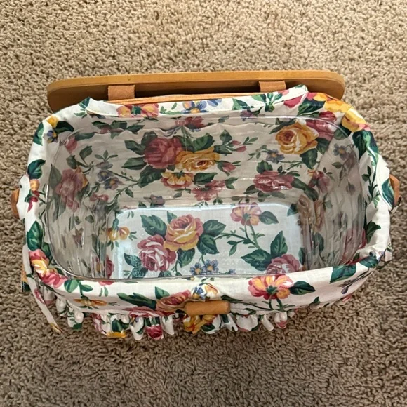 Longaberger Basket with Floral Trim - Picture 3 of 9